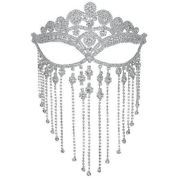 NWT Sparkling Swarovski Bling Crystal Rhinestone Mask Halloween Costume … - Picture 3 of 10